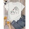 Wounisex Middle Finger Nail Polish Prints T Shirt Summer Comfortable Soft Short Sleeve O-Neck Tops Casual Female Clothes