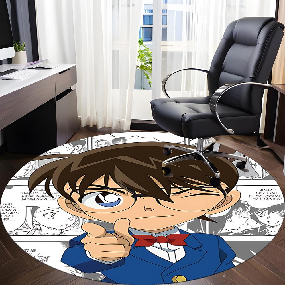 1PC Detective Conan Office Round Area Rug Suitable For Office, Under Office Chairs Bedroom Living Room Home Decor, Available in Various SizesT1011