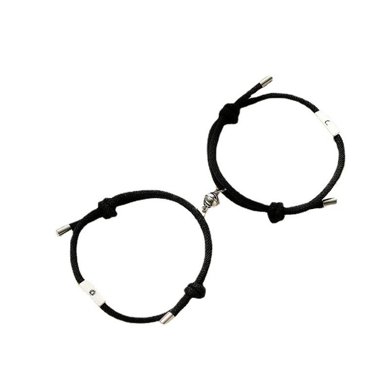 2022 Magnetische Legierung Sonne & Mond Partnerarmbänder - Retro Beste Freunde Kordelkette