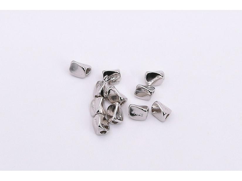 S925 Sterling Silver Square Loose Spacer Beads for DIY Handmade Jewelry