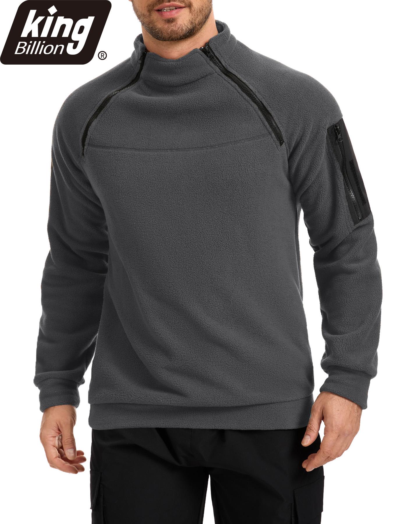 

Тактический мужской пуловер с высоким воротником - Осень Зима Утепленный на флисовой подкладке С длинным рукавом Мягкий Удобный Прочный Мужская повседневная толстовка для ежедневной носки XXXL темно серый