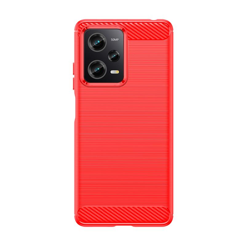 

For Xiaomi Redmi Note 12 Pro Case Cover Redmi Note 12 Pro Capas Carbon Fiber Soft TPU Cover Redmi Note 12 11 13 Pro Plus Fundas Note 13 ProPlus красный