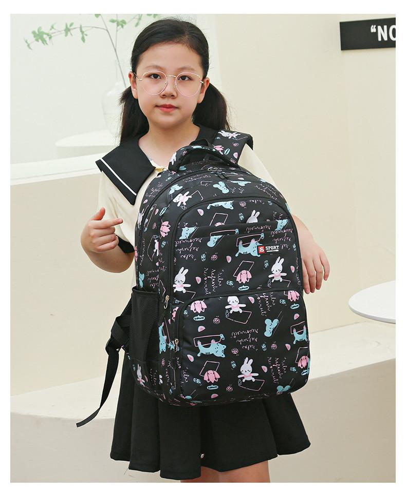 Cute And Lightweight Floral Pattern Oxford Cloth School Backpack For Girls And Boys 20-35l Capacity