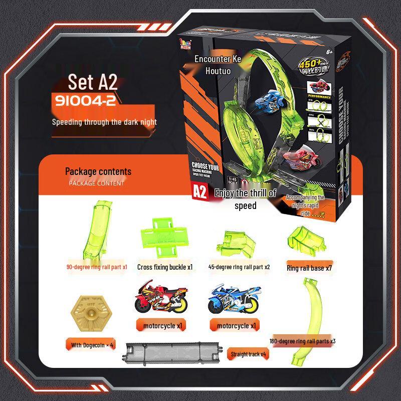 iDoon Racing Motorcycle Track & Car Toy Sets