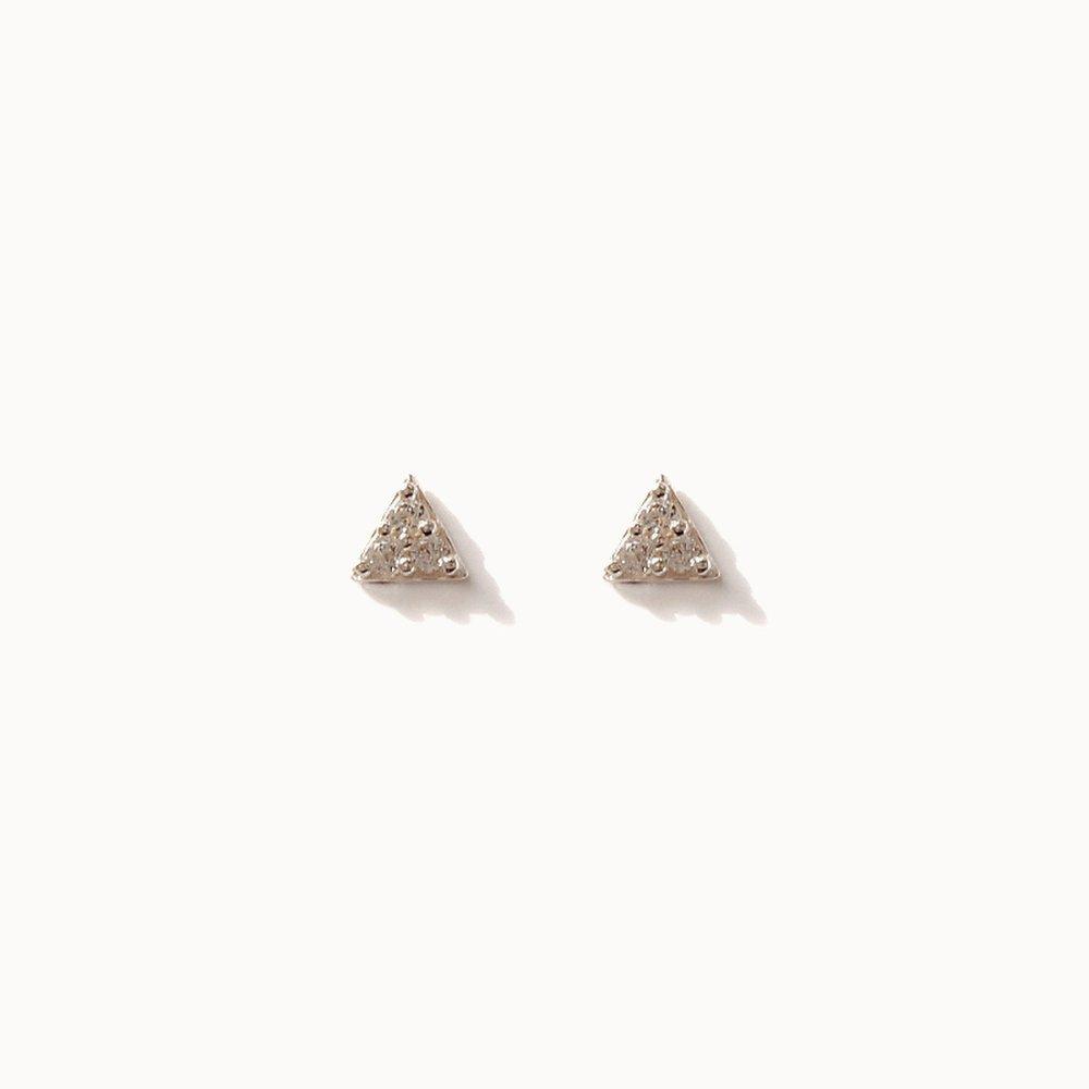 J.Lauren 01M02099 Basic Triangle Cubic Basic Silver Earrings