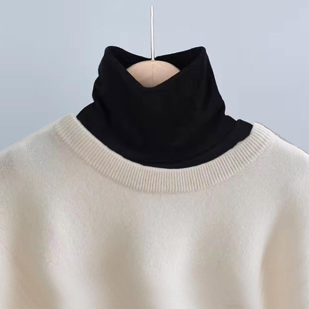 Women Simple Solid Color False Fake Collar Turtleneck Fake Autumn Apparel False Accessories Col P9V5