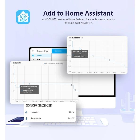 SONOFF SNZB-02D Zigbee Smart Temperature Humidity Sensor Transducer Real-time Monitor Ewelink Alexa Google Home Assistant Alice