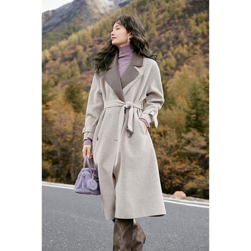 

Mishow женский плащ 2024 новый корейский стиль дизайн двубортный с длинным рукавом пригородная стильная одежда куртка MXC55W0141 L