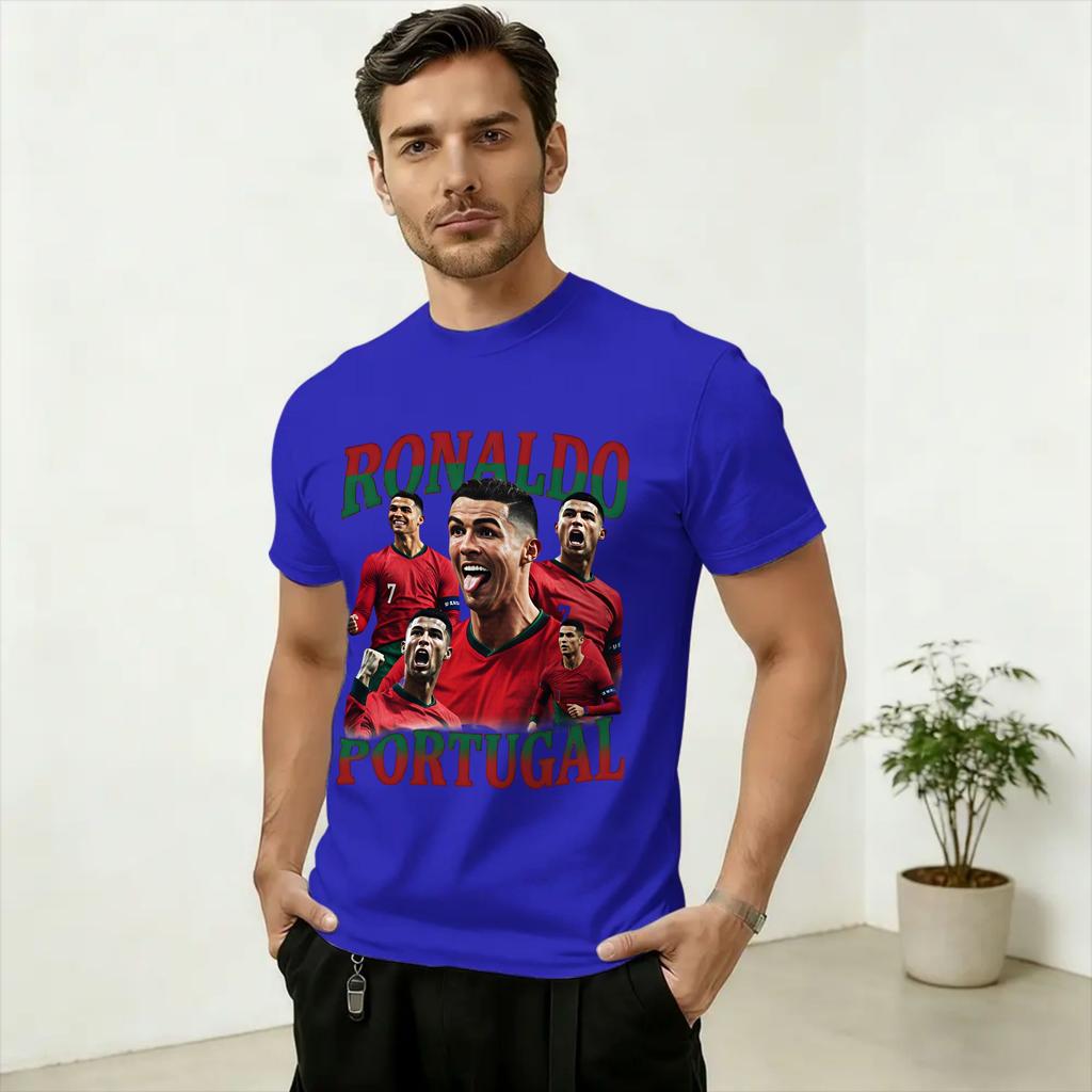 Football Legend 2026 Ronaldo TShirts for Unisex Novelty Cotton Tees Round Collar Short Sleeve T Shirt Big Size Clothes