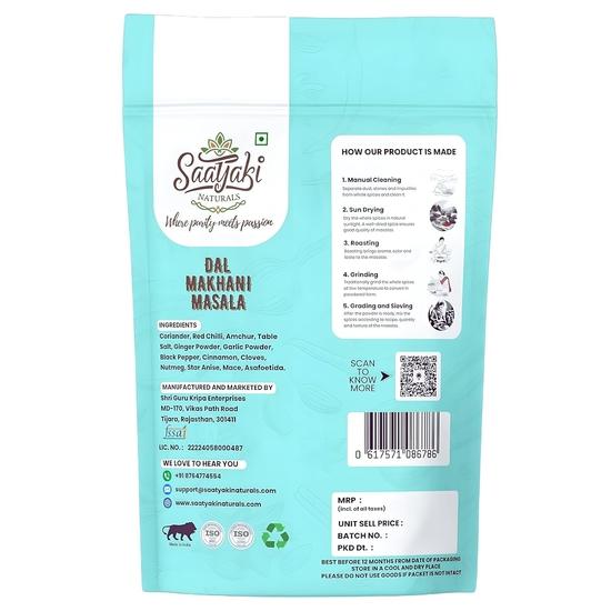 Saatyaki Naturals Dal Makhani Masala -100gm | Authentic North Indian Spice Blend for Rich & Creamy Dal and Paneer Makhani Dishes| Homemade Style