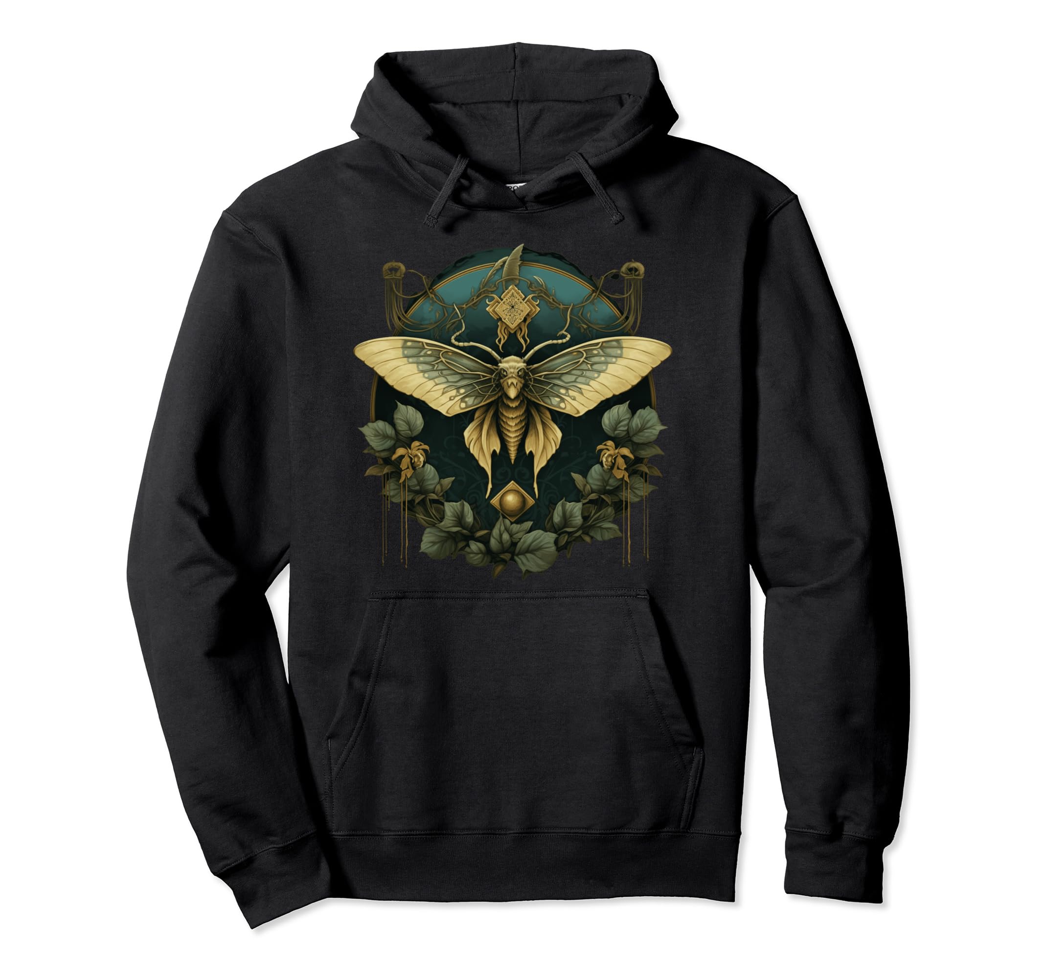 

Vintage Kotajecore Butterfly Moss with Flowers Hoodie чёрный