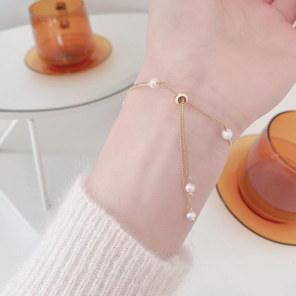 Fashion Jewelry Temperament Square Green Zircon Crystal Bracelet Stretchable Adjustable Freshwater Pearl Women Bracelet