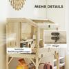 Hamster cage, 2 levels, small animal cage with storage compartment, accessories, 84 x 53 x 110 cm, natural wood