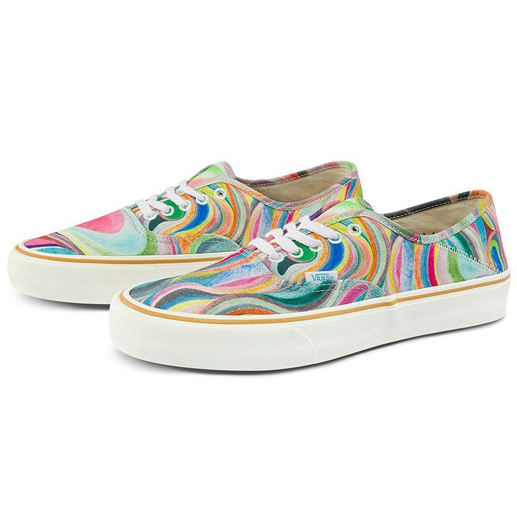 Chris Johanson X Vans Authentic SF Swirl Unisex Sneakers Multi-Color Antique-White VN0A3MU642D