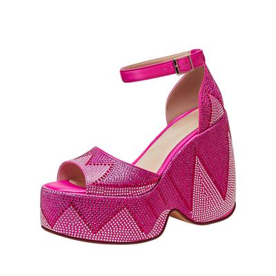 Neue Damen High Heel Sandalen Wasser Diamant Sexy Wasserdicht Plateau Bankett Party Sommer Damenschuhe
