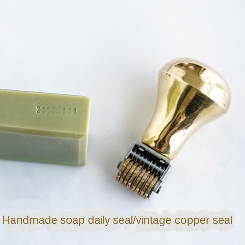 Retro Rullstämpel Datumstämpel Koppar Metall Kalenderstämpel Tidsstämpel Diy Handgjord Tvål Datumstämpel Vaxsigillstämpel Transparenta Stämplar