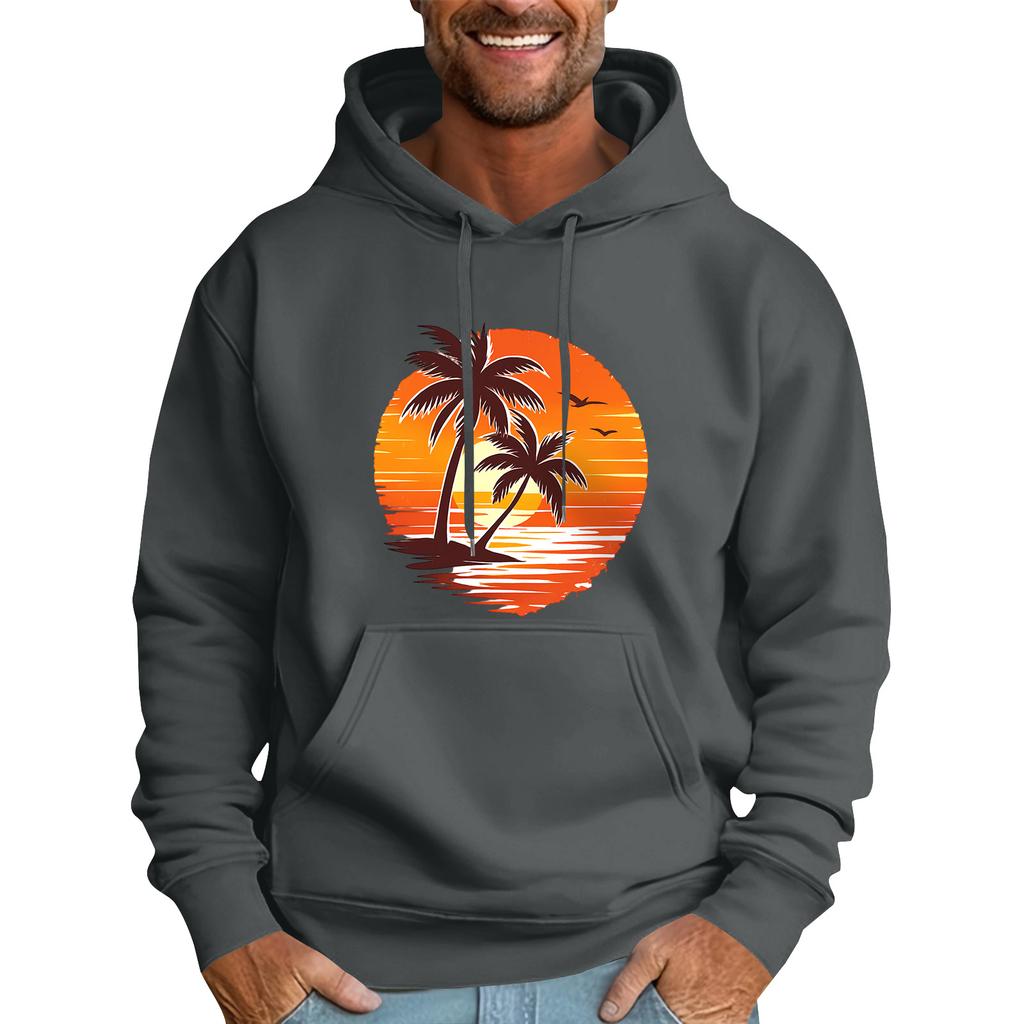Men's Loose Flag Printed Hooded Sweatshirt Men's Casual Fashion Sports Sweatshirt