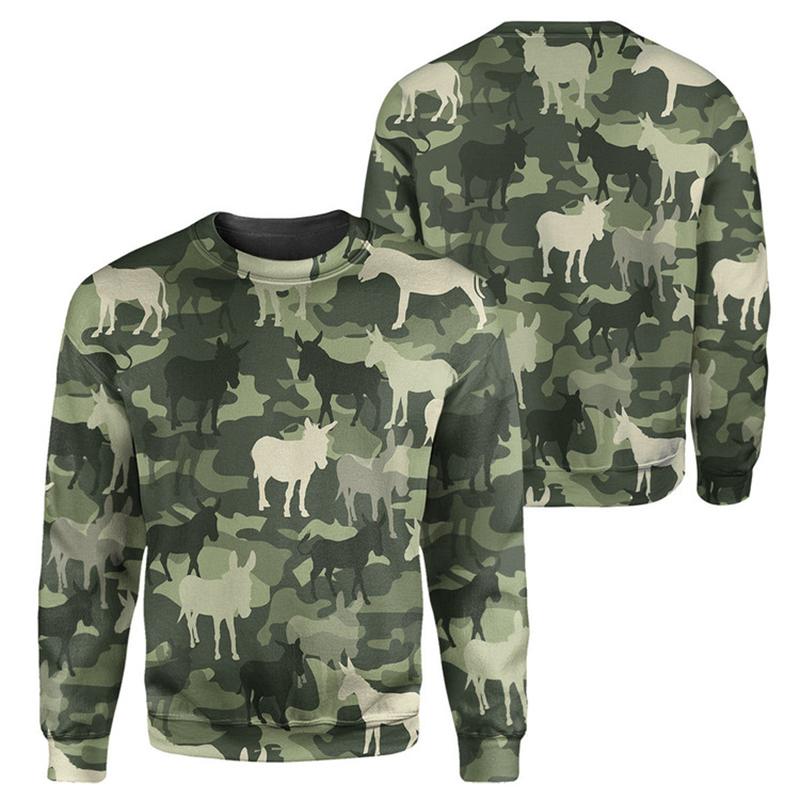 Funny Donkey Sweaters Animal 3D Print Sweatshirts For Men Women Clothing Long Sleeve Pullover New In Hoodies & Sweatshirts 2024