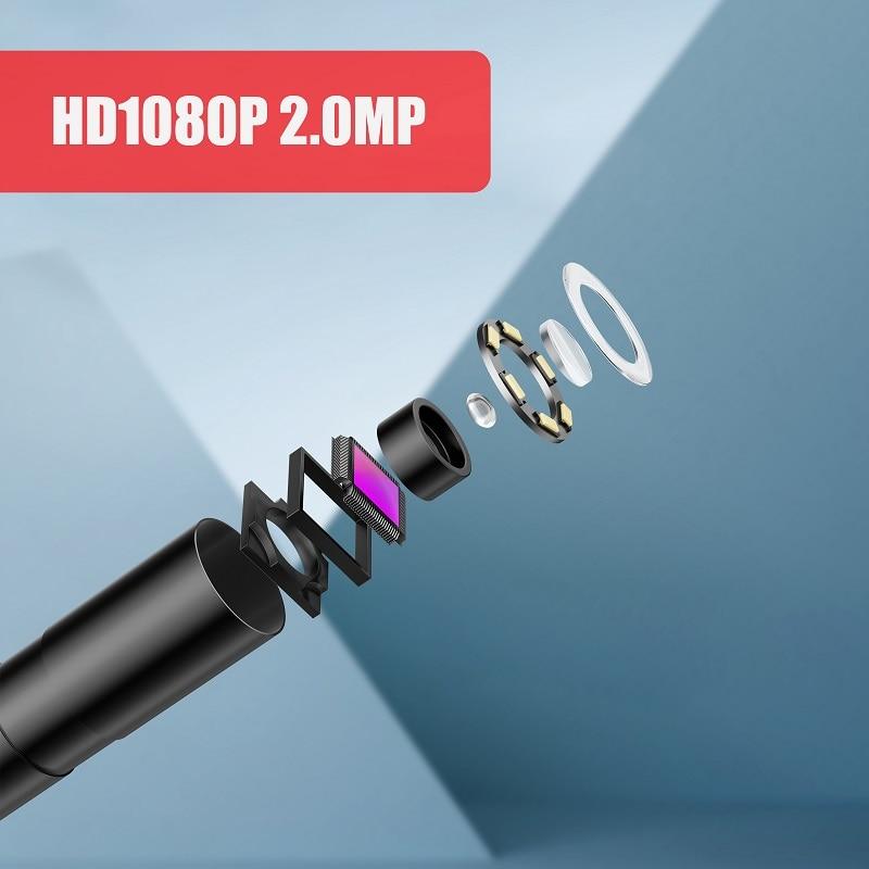 2,4'' IPS obrazovka průmyslová endoskopová kamera HD1080P 50metrový potrubní inspekční kanalizační boroskop IP68 Vodotěsný LED 2600mAh P100