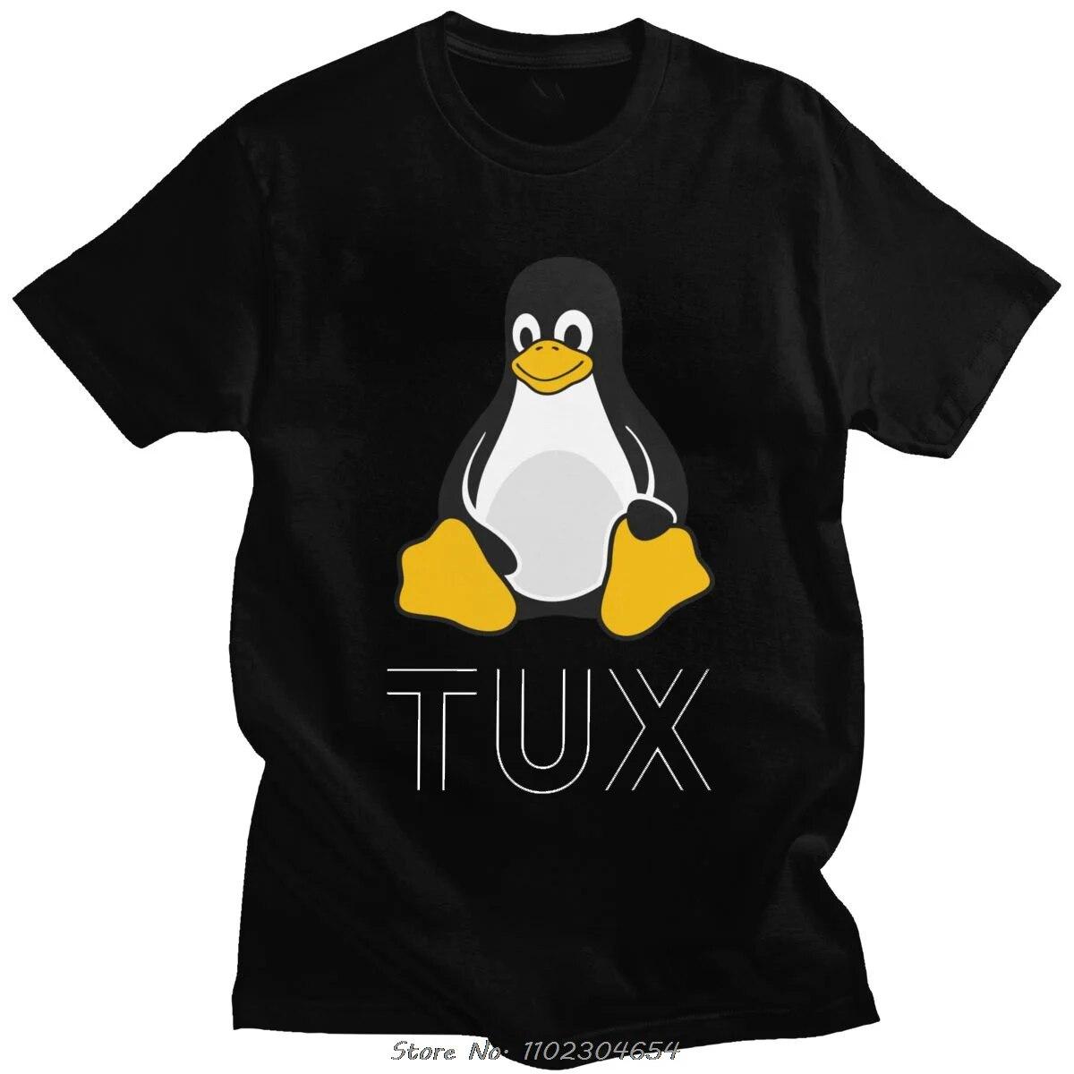 

Забавная футболка Linux Tux Penguin, унисекс, мягкая хлопковая футболка с короткими рукавами, футболка для программиста, компьютерного разработчика, футболка для ботаников, подарок
