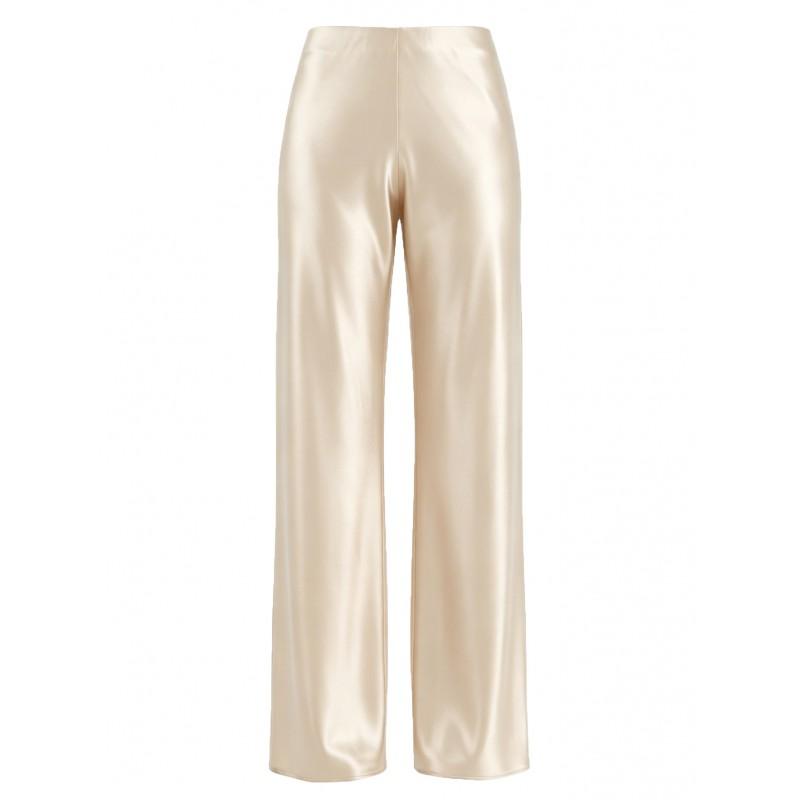 Womens High-Waisted Satin Wide-Leg Trousers 2026