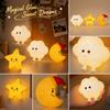 Silicone Magnetic Night Light with Star Moon Cloud Pattern, /Off Wall Lamp for Bedroom