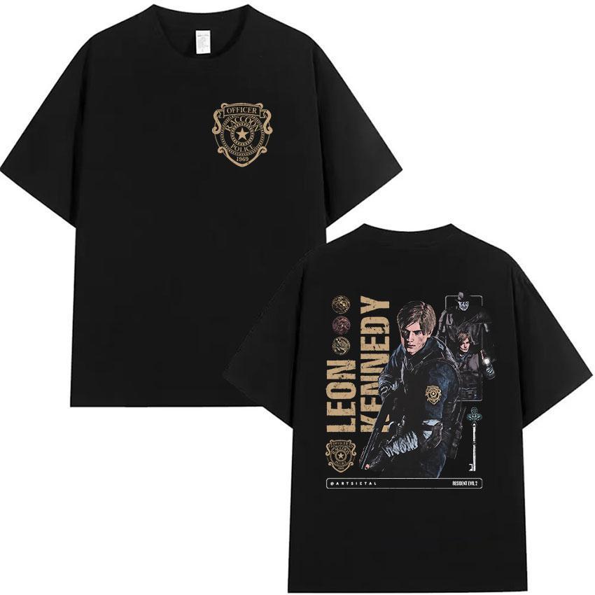 

Leon Kennedy Resident Evil Game Player T Shirt Men s Vintage High Quality Fashion Summer Tops 100_ Cotton Tshirts Streetwear ... 5XL різнокольоровий