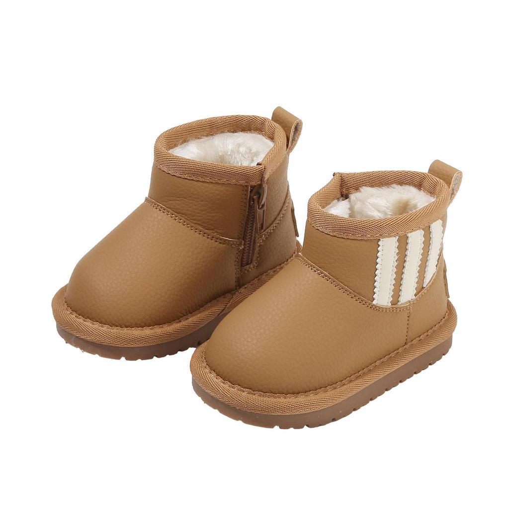 2025 Winter Kids' Warm Shoes - Korean Style Non-Slip Snow Boots with Thick Soft Cotton Soles for Boys and Girls