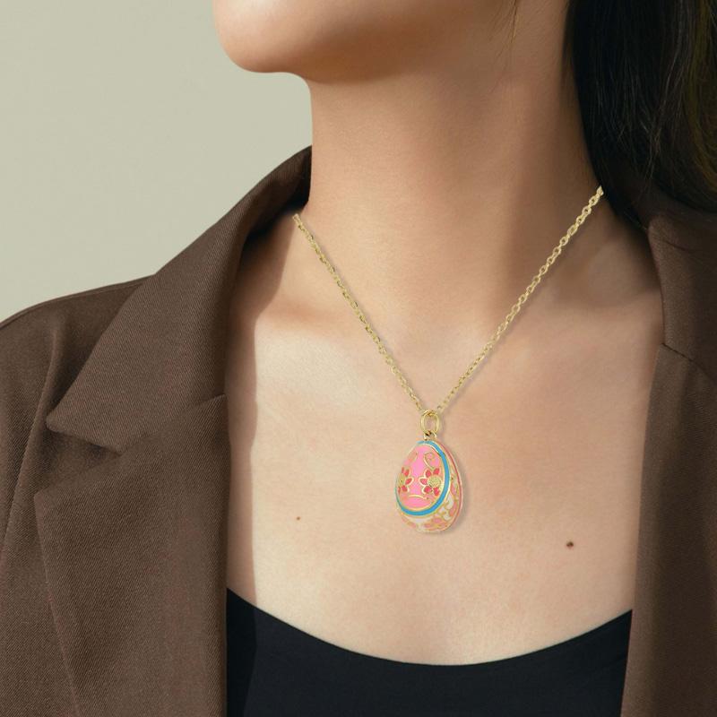 1Pc Clavicle Chain Niche Water Droplet Pendant Exquisite Pendant Necklace Gift Pattern Easter Egg