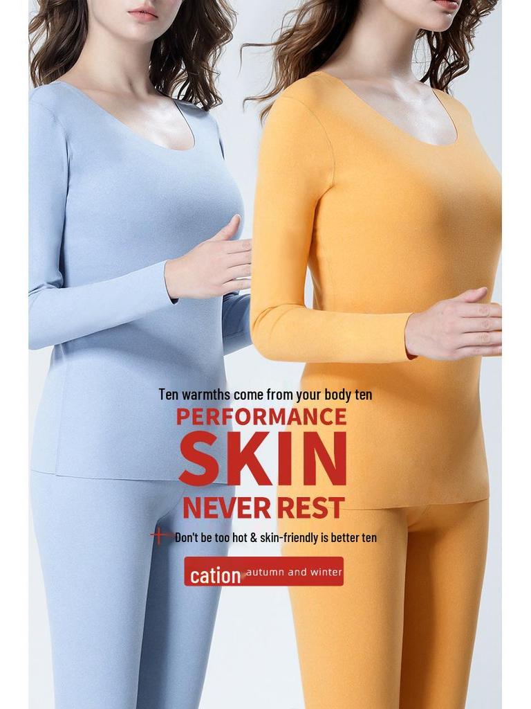 Plus Size Women's Seamless Slim Fit Warm Vest - Brushed Fabric for Autumn & Winter, High Elasticity Base Layer Top