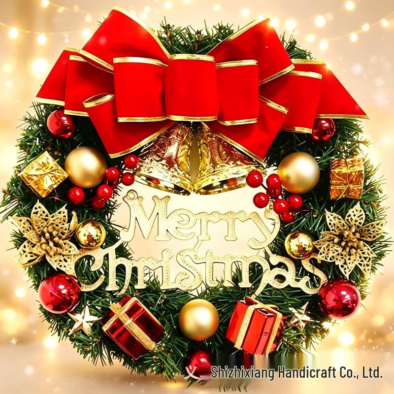 Artificial Christmas Wreath Decorations for Door, Window, Scene Props, and Tree Accessories