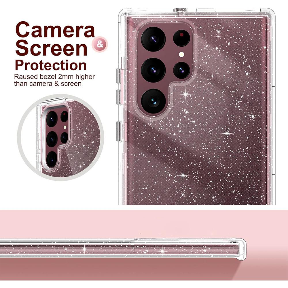 Przezroczyste etui z brokatem do Samsung Galaxy S26 Ultra S25 Fe S24 Plus S23 S22 S21 S20 A07 A17 A37 A57 A16 A15 A14 A26 A06 A56 A34 A25 A35 A55 5G Pokrowiec