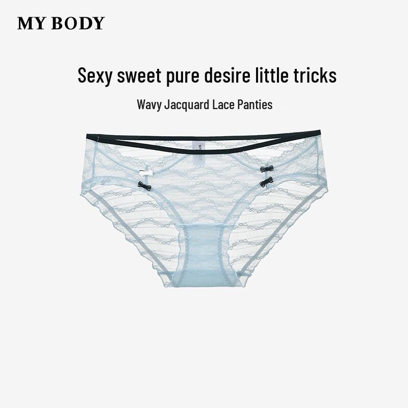 

Женские сексуальные трусы-слипы с жаккардовым кружевом в виде волн mybody L