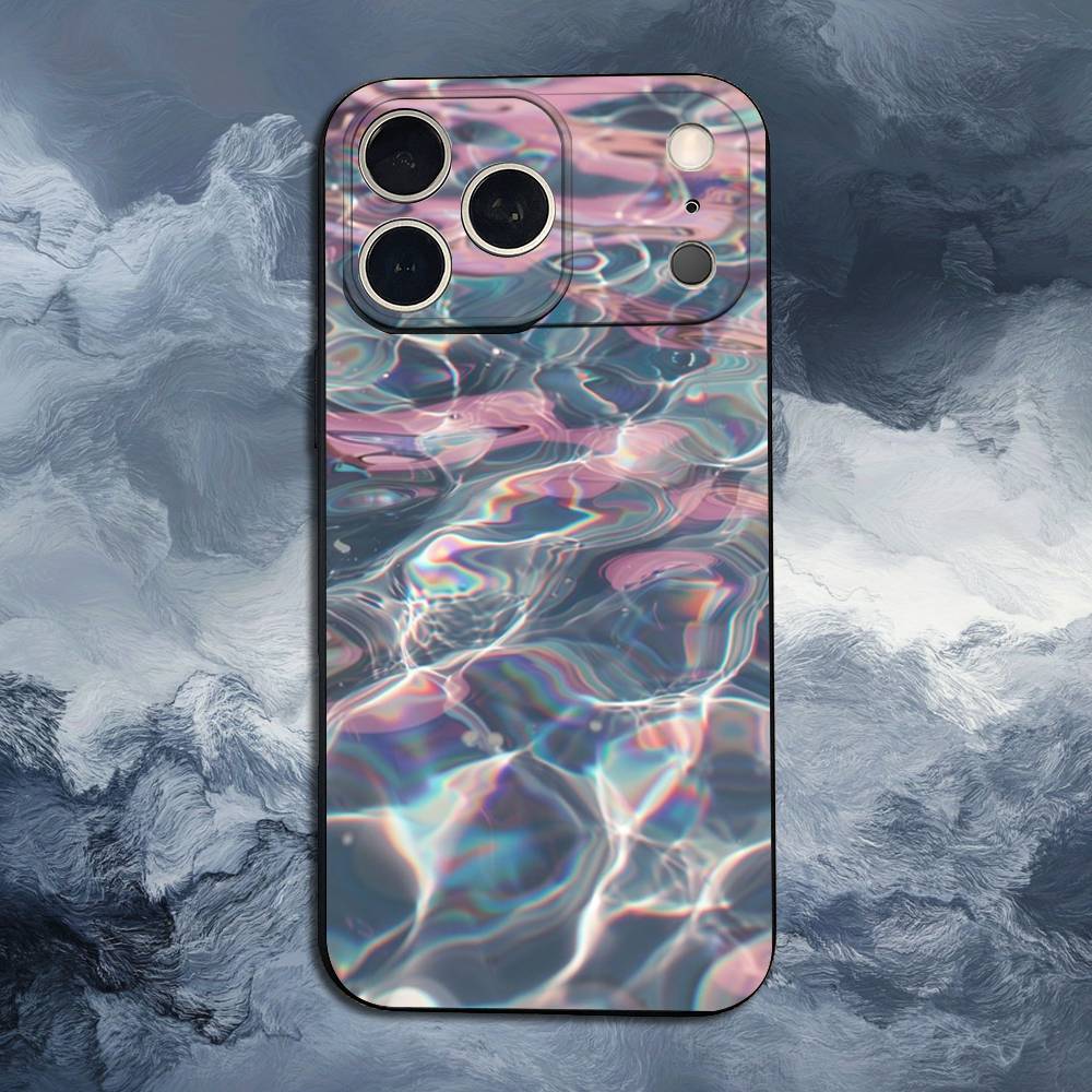 Rainbow Holographic Case For iPhone 15,16,12,14,17,13,11,Plus,Pro Max,8,7,XR,SE,XS,X,Mini,Soft Silicone Black