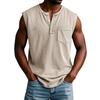 Men's Summer Solid Color Pocket Sports Buttons Vest Men's Sports Casual Vest