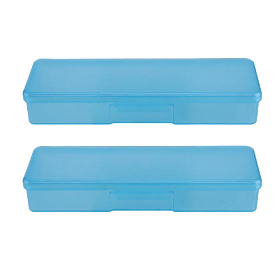 2Pcs Tool Storage Box Large Capacity Buckle Closure Smooth Surface Nail Tool Storage Box Stationery Container Household Supplies