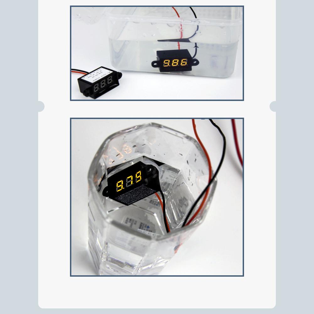 DC 3.0V-30.0V Digital Car Voltmeter Automotive Voltage Meter Waterproof 12V 24V Motorcycle Vehicle LED Display Voltage Tester