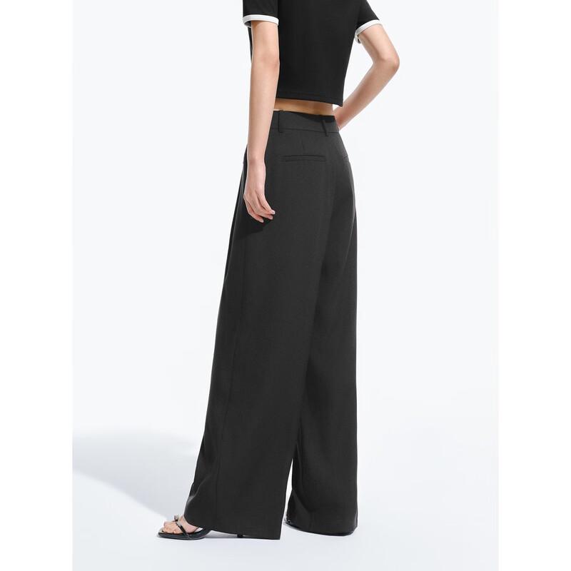Peacebird Women's High-Waisted Straight-Leg Wide-Leg Casual Pants