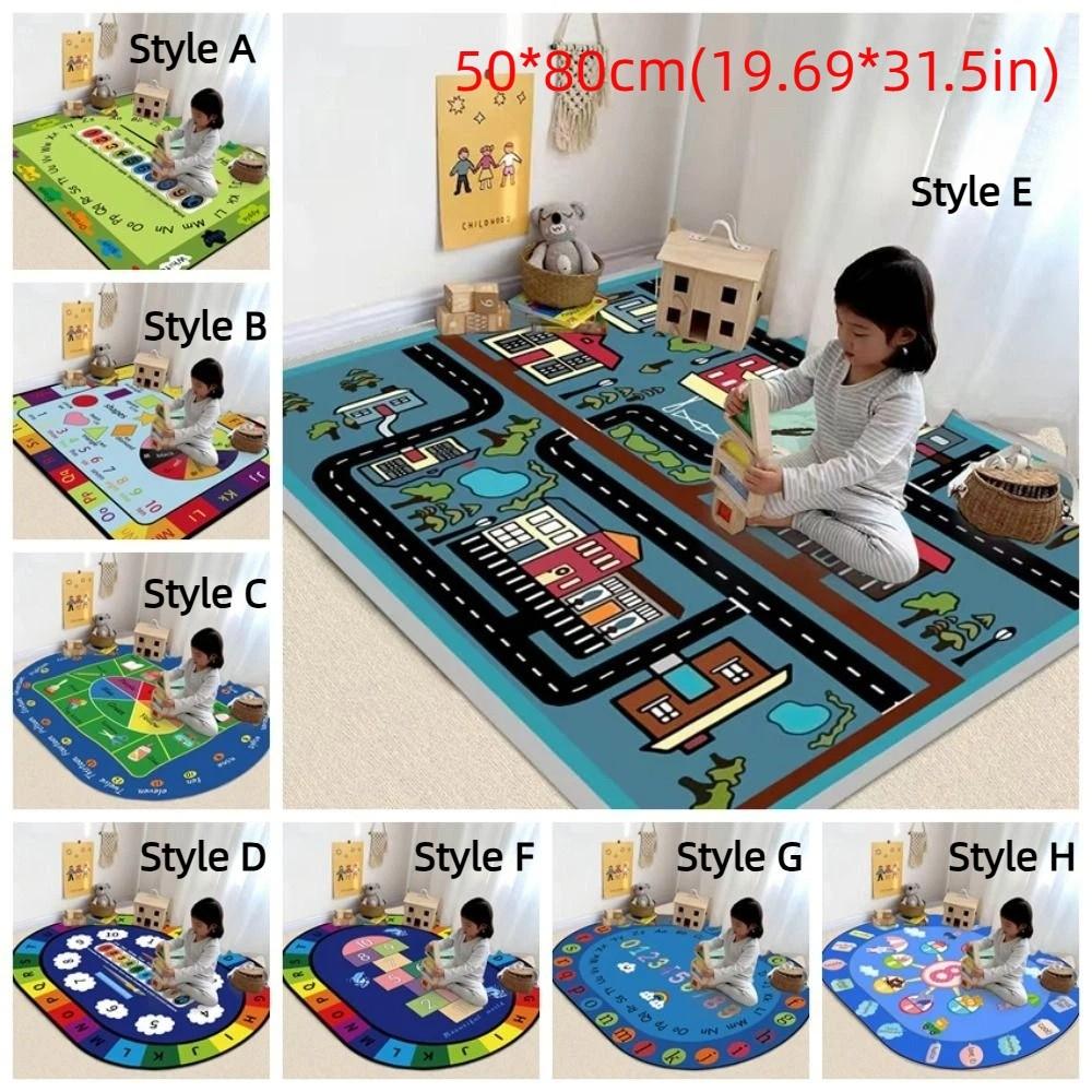 Animal Number Educational Carpet Cartoon Pattern Play Mat Kids Education Hopscotch Carpet  Bedroom