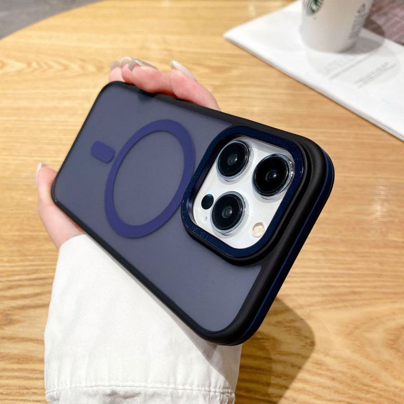 

15ProMax15 Матовый магнитный чехол для телефона на ощупь для iPhone 15Pro — двухцветный магнитный костюм Phantom. 15Plus