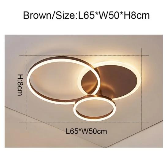 Postmodern Led Circle Rings Ceiling Lights For living Room Bedroom Study Room Ceiling Lamp Black/White/Golden pendant Lamp