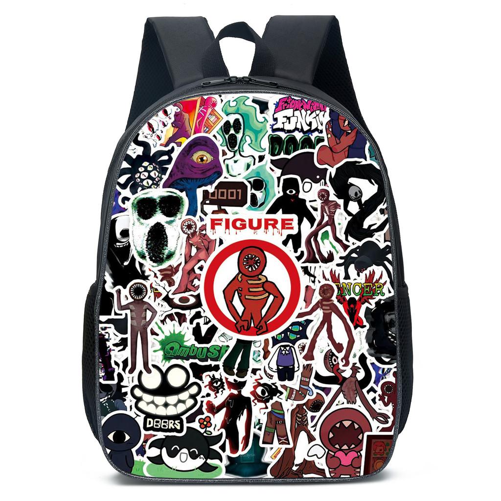 Doors Letter Roblox Anime Cartoon Lightweight Bag Children Backpack School
