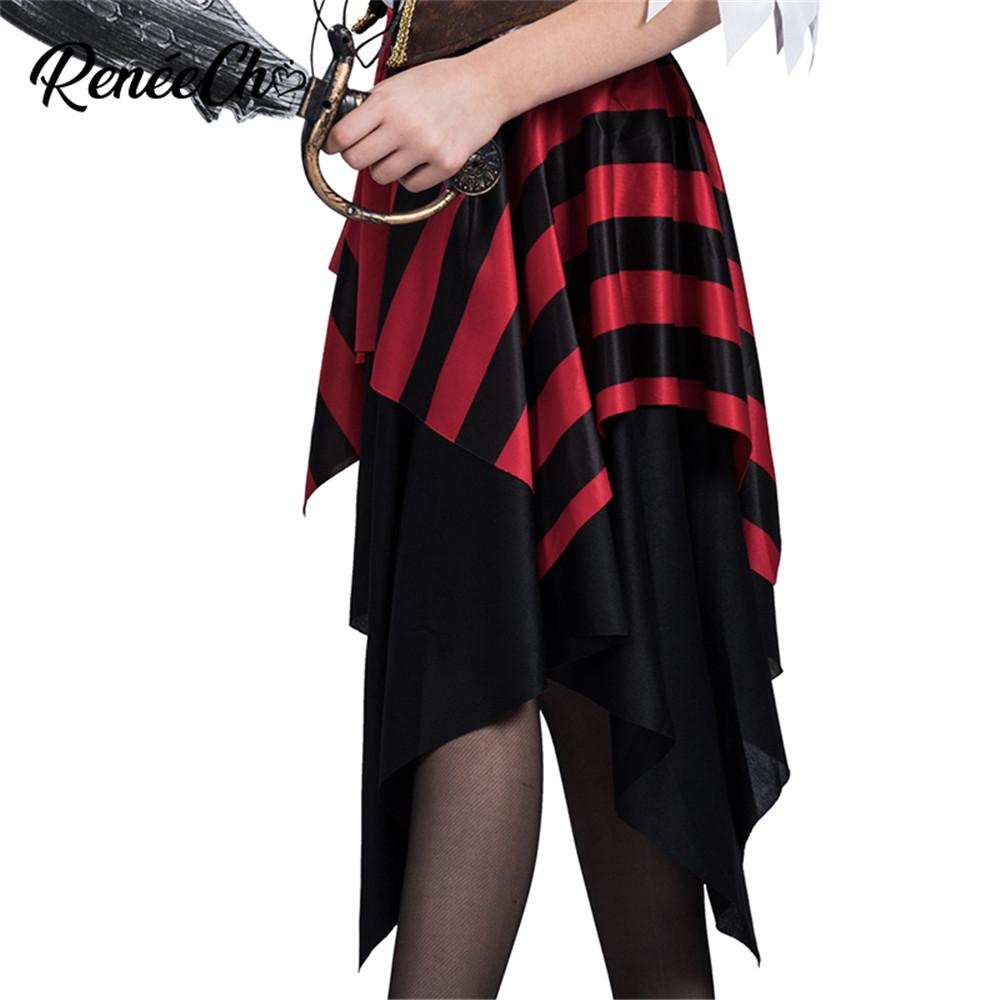 Kinder Mädchen Piraten Schönheit Freibeuter Matey Gestreiftes Kostüm Fluch der Karibik Kostüm Halloween Cosplay Party Outfit