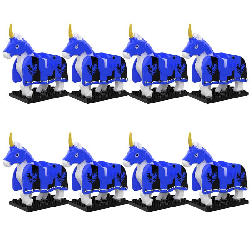 MOC Medieval Military Building Blocks Cavalry Regiment Knight Horse Animal Accessories Set Mini Bricks Buy Goods Boy Toy Gift