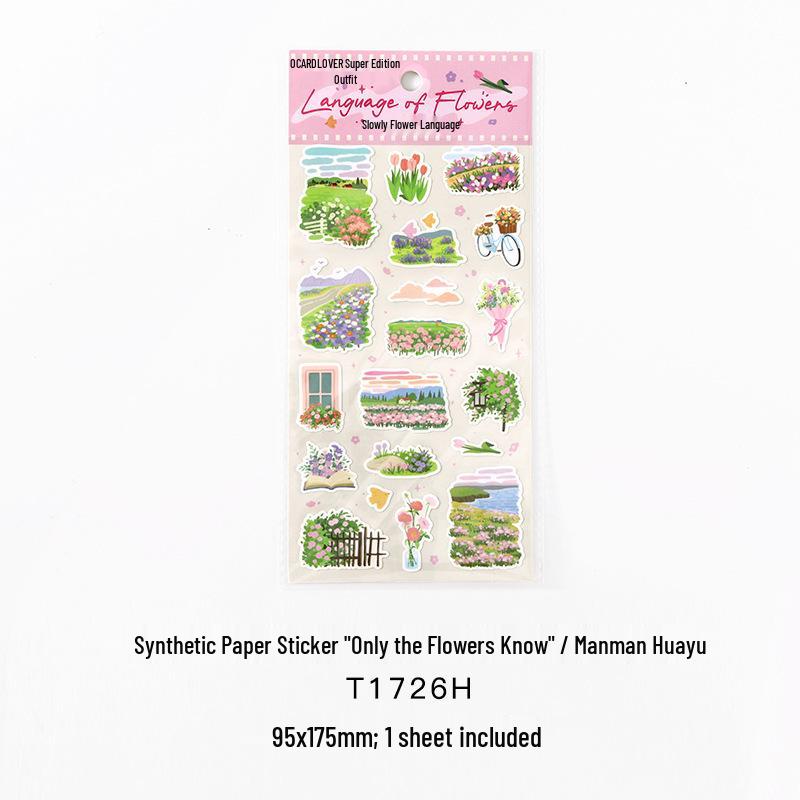 Xin s Lover Artistic Floral Landscape Stickers - Only Flowers Know Series