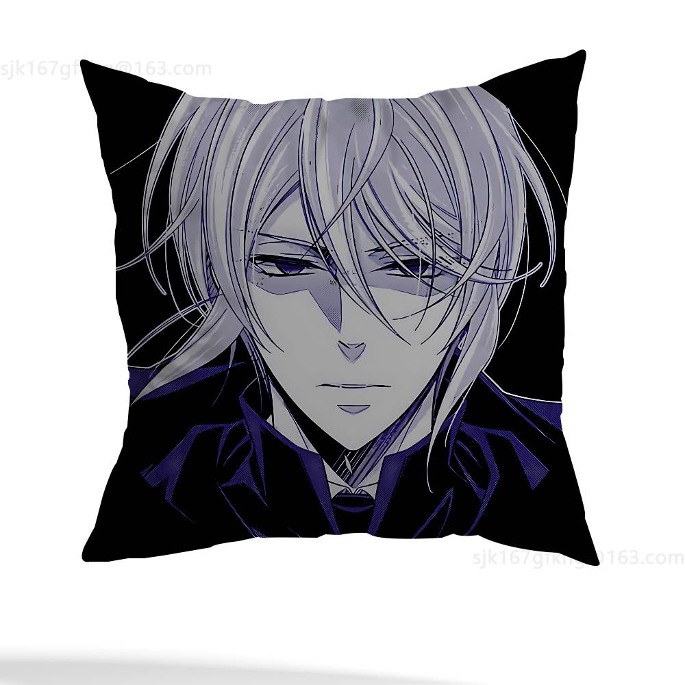 Anime M-Moriarty The Patriot Pillow Case Square Double-Sided Printing Short Plush Sofa Cushion Cover Bedroom Bedside Pillow