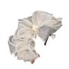 Mesh Bowknot Headband for Women and Girl Aesthetic French Hairband Evening Party Fascinator Hairhoop for Hair Styling