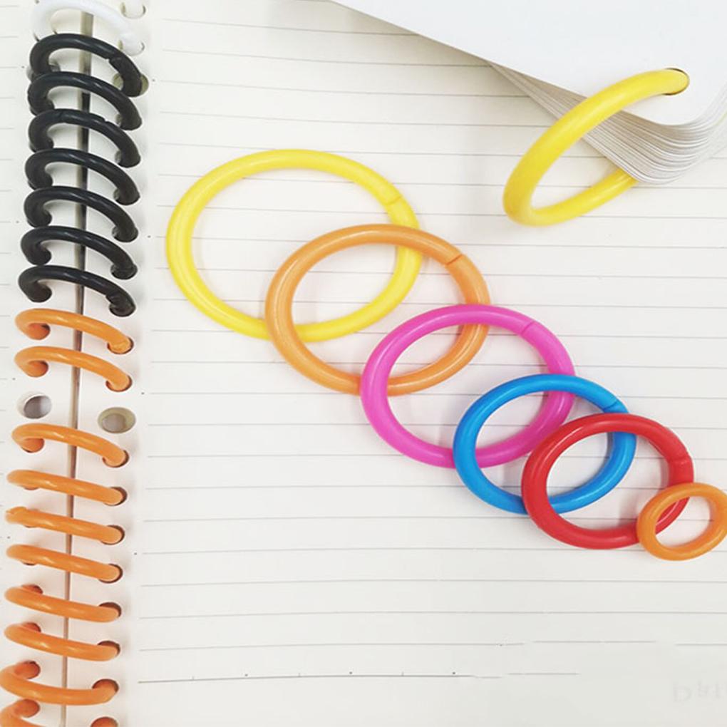 DSOUWEH 10pack/lot Connect And Organize Plastic Loose Binder Rings - Flexible And Easy To Flexible Plastic Rings For Cards ABS, Yellow, Diameter 27mm