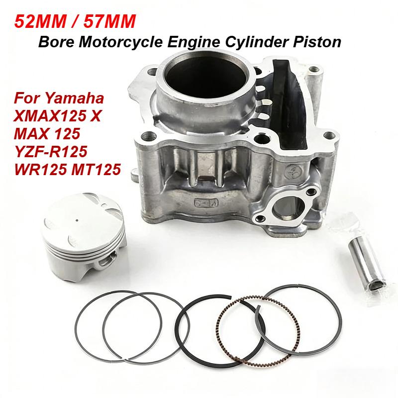 52MM/57MM Bore Motorcycle 125CC Engine Cylinder Piston For Yamaha XMAX125 X MAX 125 YZF-R125 WR125 MT125 Moto Scooter Parts