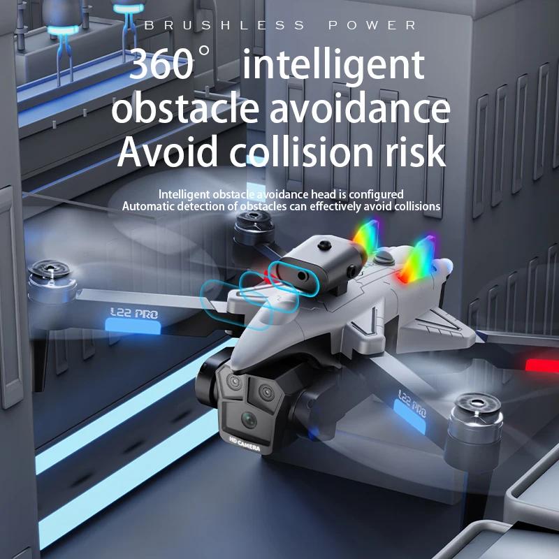 2025 New L22 PRO Drone 8K HD Professional Triple Camera Brushless Obstacle Avoidance Optical Flow Foldable RC Dron Toys Gifts